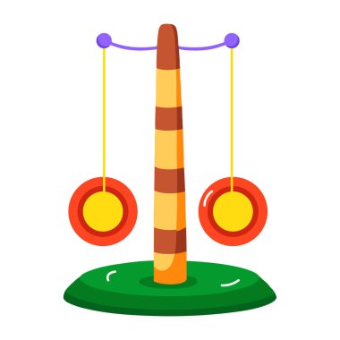 Kedi kazı kazanı tasvir eden düz bir simge