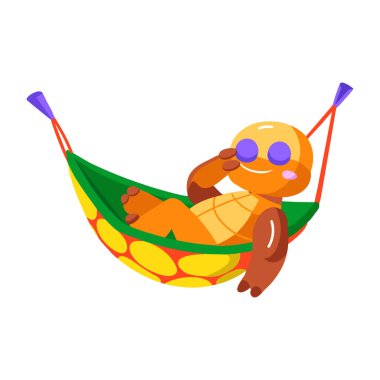 Bir kaplumbağayı dinlenirken gösteren yassı bir simge