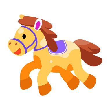 Oyuncak atı gösteren düz bir simge