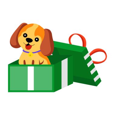 Yavru köpek gösteren düz bir simge