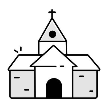 Kilise binasının el çizimi ikonu