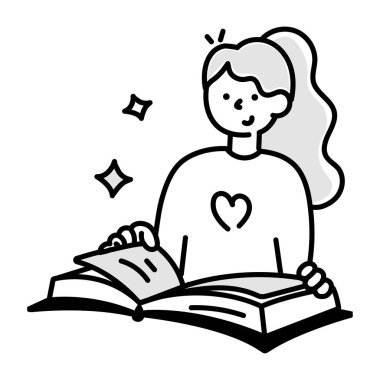 El çizimi tarzında tasarlanmış bir eğitim simgesi