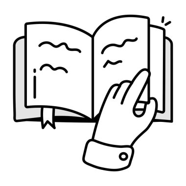 Okuma hikayesinin el çizimi bir simgesi