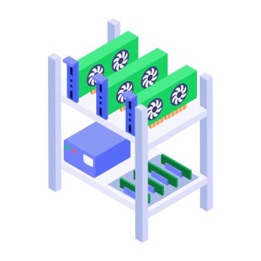Bir maden sondajı tasvir eden bir izometrik biçim simgesi