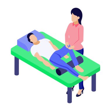 Fizik tedavi gösteren izometrik bir simge