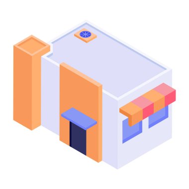 İzometri. İzometrik tarzda tasarlanmış AMR simgesi.