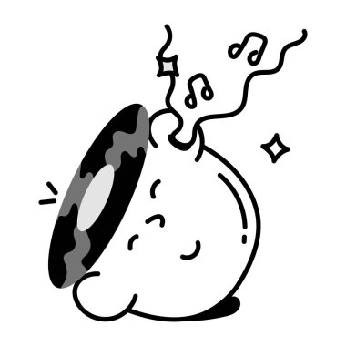 Karalama tarzında tasarlanmış kahve simgesi