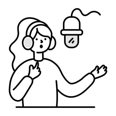 Podcast 'in el çizimi biçim simgesi