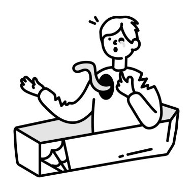 Tabuttaki ölü kişi, karalama simgesi