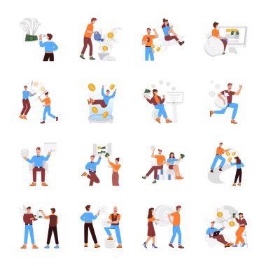 Bağış Toplama El Paketi Düz Çizimler