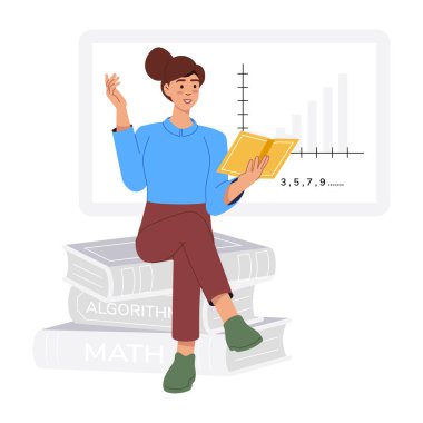 Sınav hazırlığı düz biçim illüstrasyonu