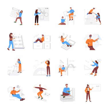 Matematiksel Hesaplamalar Koleksiyonu Düz Çizimler