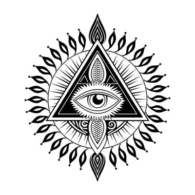 Bir simyacı çemberinin tam stil çizimi