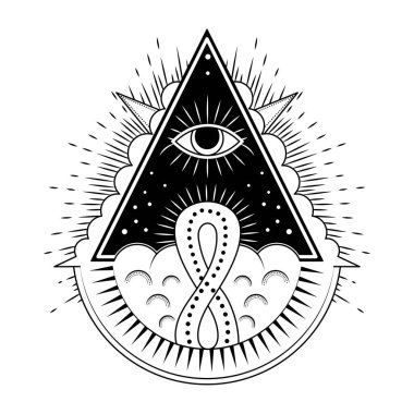 Bir simyacı çemberinin tam stil çizimi