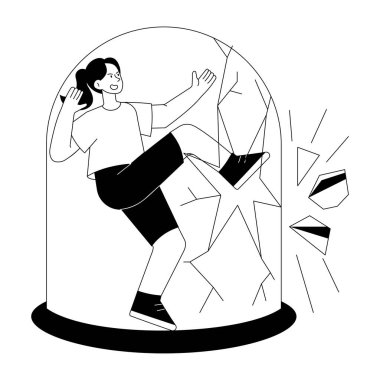 Karahindiba üfleyen bir karakteri gösteren bir el çizimi.