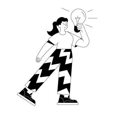 Karahindiba üfleyen bir karakteri gösteren bir el çizimi.