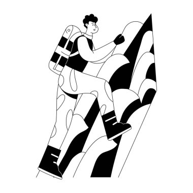 Seyahat pusulasını gösteren el çizimi biçim illüstrasyonu