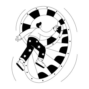 Seyahat pusulasını gösteren el çizimi biçim illüstrasyonu