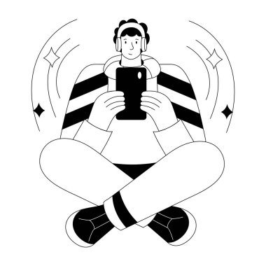 Sokak yürüyüşünü gösteren el çizimi resim