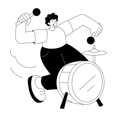 Sokak yürüyüşünü gösteren el çizimi resim