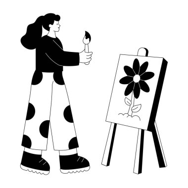 Sokak yürüyüşünü gösteren el çizimi resim