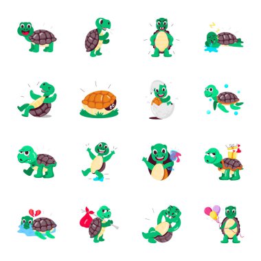 Son Düz Stil Şirin Kaplumbağa Çizgi Filmleri