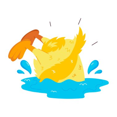 Mutlu ördek etiketi düz stil