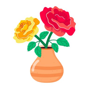 Kırmızı gülün komik bir simgesi