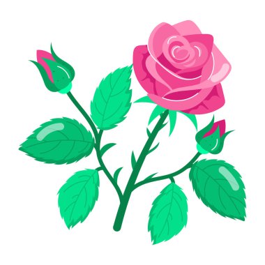 Kırmızı gülün komik bir simgesi