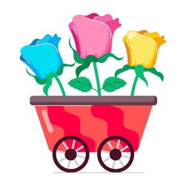 Kırmızı gülün komik bir simgesi