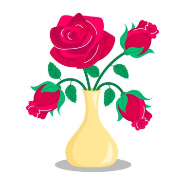 Kırmızı gülün komik bir simgesi