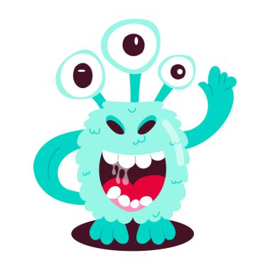 Aşağıya bakan üzgün uzaylılardan oluşan düz bir etiket.