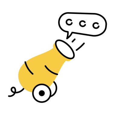 İletiyi gösteren el çizimi biçim illüstrasyonu