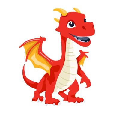 Fantezi basilisk düz stil vektörü