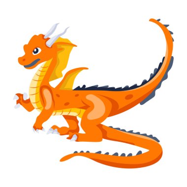 Düz stil bir fantezi ejderhası.