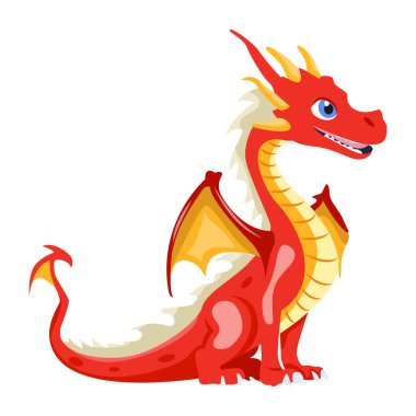 Düz stilde oturan bir ejderha simgesi