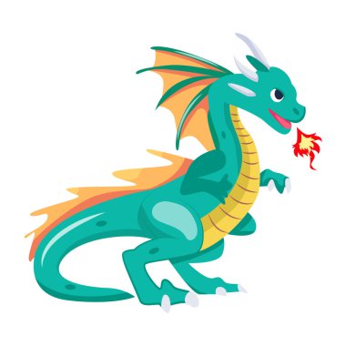 Drake Dragon 'un düz stil vektörü