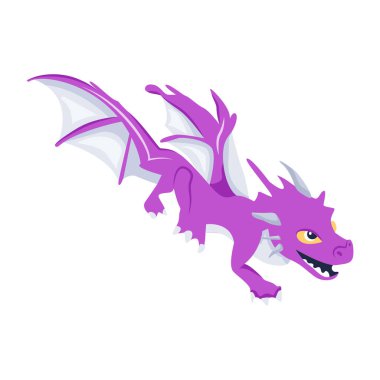 Ejderha karakterinin düz bir simgesi