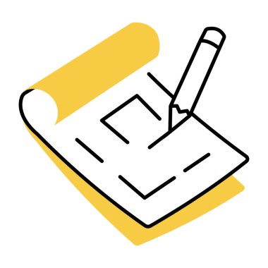 Bir saati gösteren el çizimi bir illüstrasyon