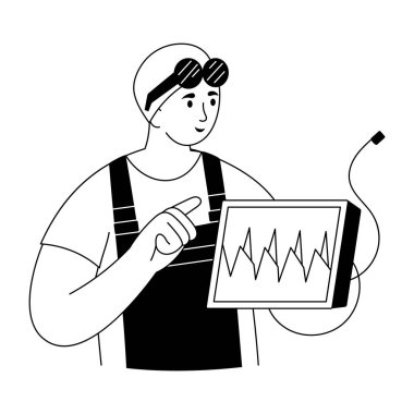 Yemek pişirme etkinliğini gösteren eskiz biçimi çizimi