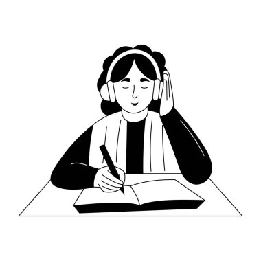 Yemek pişirme etkinliğini gösteren eskiz biçimi çizimi