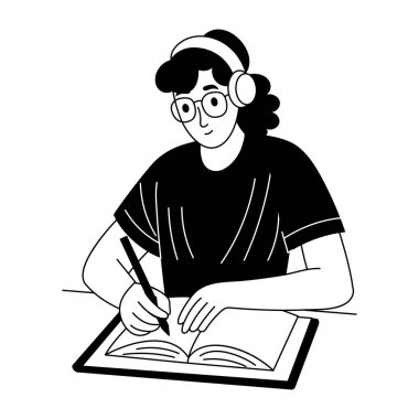 Yemek pişirme etkinliğini gösteren eskiz biçimi çizimi