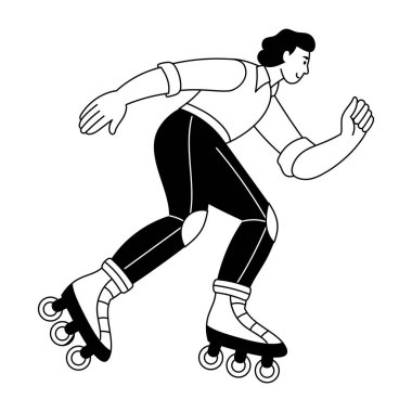 Kickboks dövüş hareketlerini gösteren eskiz stili illüstrasyon