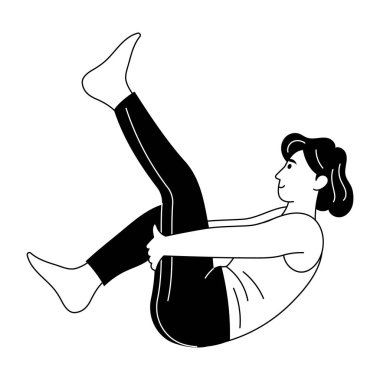 Kürek çekme makinesini betimleyen kabartma biçimi illüstrasyonu