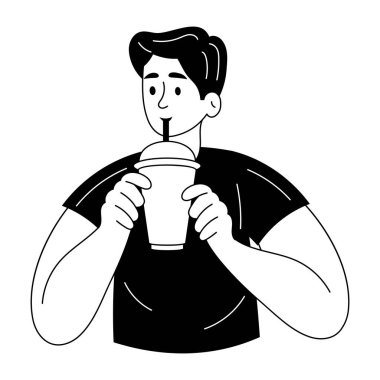 Şınav egzersizini gösteren eskiz stili illüstrasyon