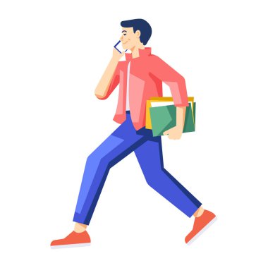 Çalışan okuma raporu düz illüstrasyon