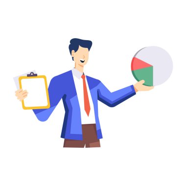 Çalışan okuma raporu düz illüstrasyon