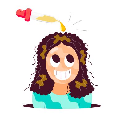 Düz stil bir saç stili.