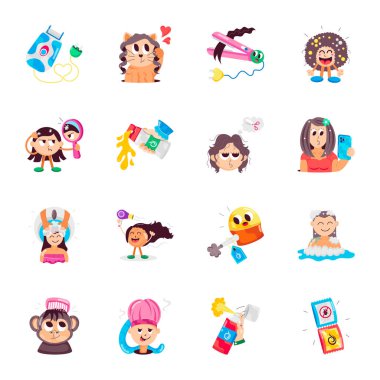 Kuaför Düz Çıkartma Koleksiyonu