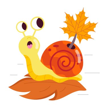 Sonbahar yapraklarıyla dolu bahçe arabası, düz çıkartma.